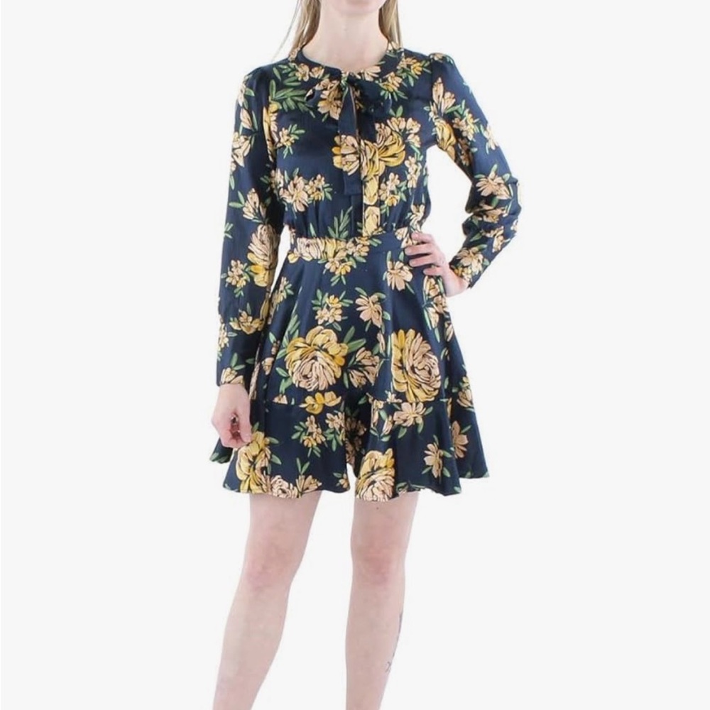 Jessica Simpson Navy and Yellow Floral Dress
